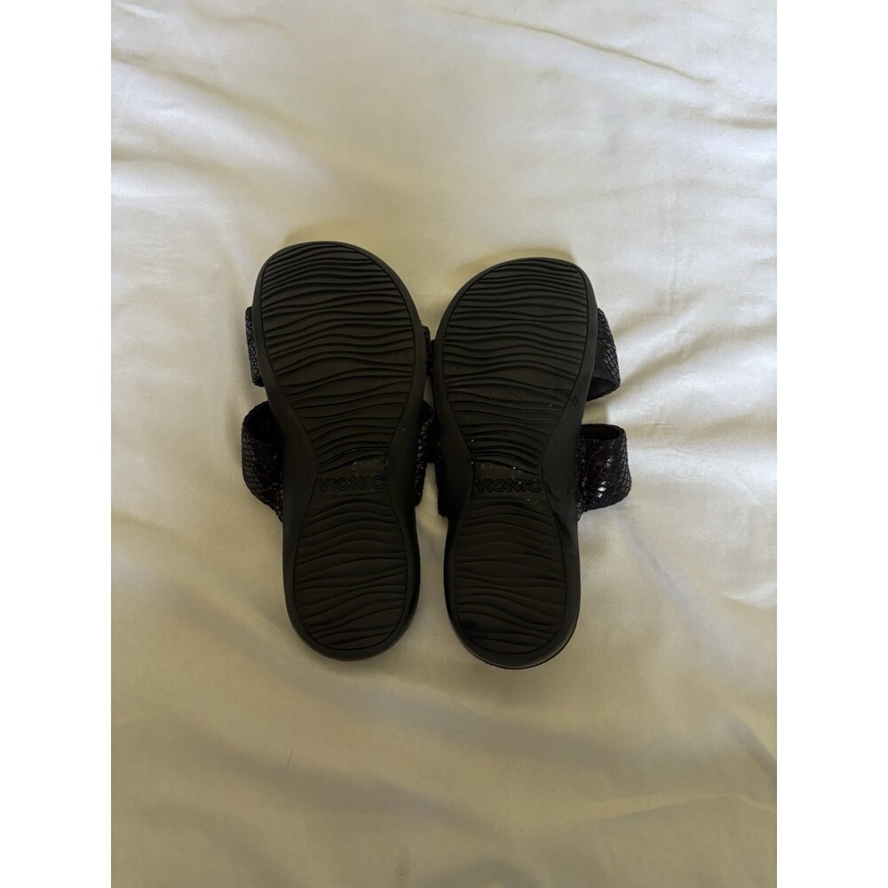 Vionic Skylar Black Snakeskin Print Slide Sandals Womens 6 341SKYLAR - Picture 4 of 4